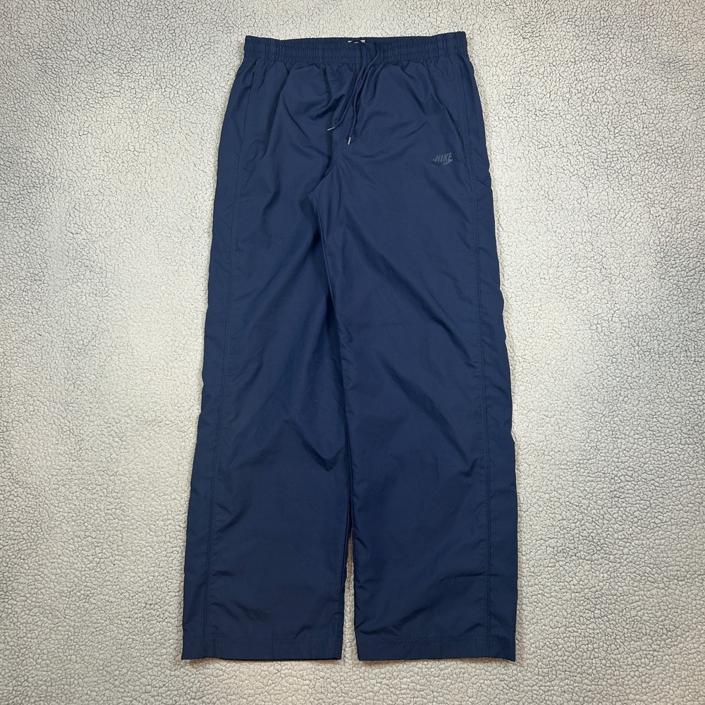 VINTAGE Nike Y2K Blue Track Pants Wide Leg Baggy Gray Tag Men Size XL Zipper